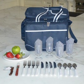 Picnic at Ascot Original Insulated picnic cooler with Service for 4 -Designed & Assembled in the USA
