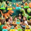 9Pcs Dinosaur Party Decorations - Dinosaur Decorations for Birthday Party