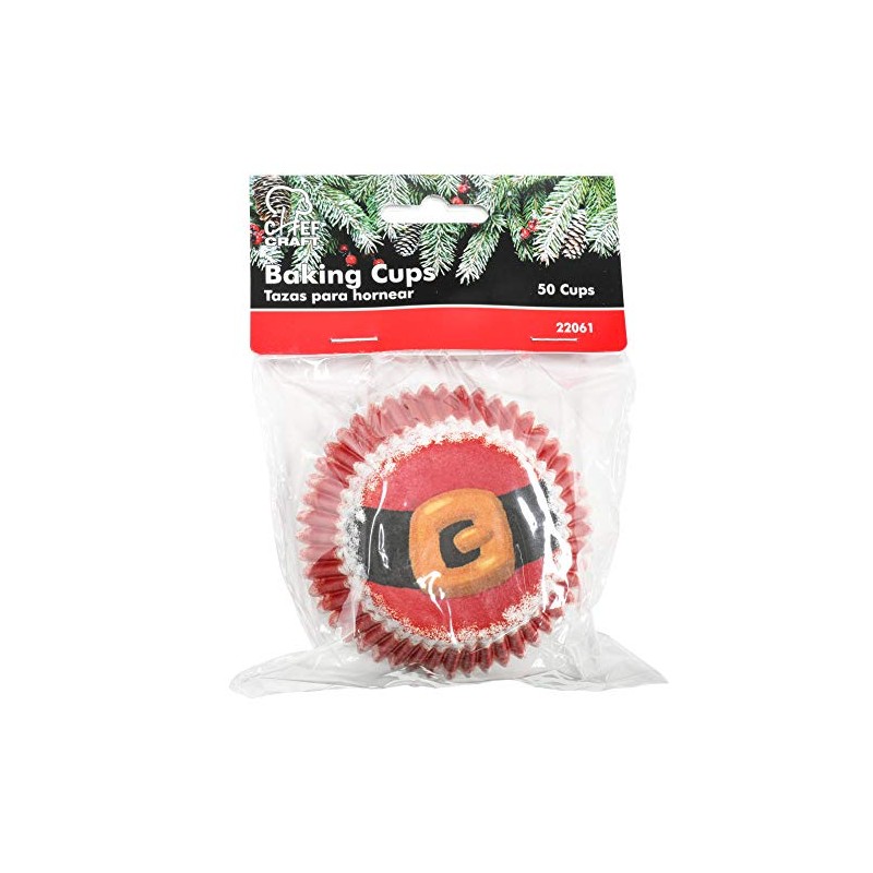Chef Craft Paper Patterned Cupcake Liners, 50 Count, Red/White