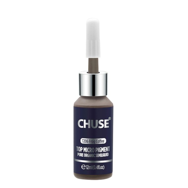 CHUSE T206 Mist Coffee Microblading Micro Pigment Permanent Makeup Tattoo Ink Cosmetic Colour Passed SGS, DermaTest 12 ml (0.4fl.oz)