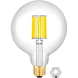 OMAYKEY 10W Dimmable G125 (G40 Replacement) Large LED Globe Bulb 80W Equivalent 800 Lumens, 2700K Warm White, E26 Medium Base, Vintage Edison Style LED Filament Light Bulb