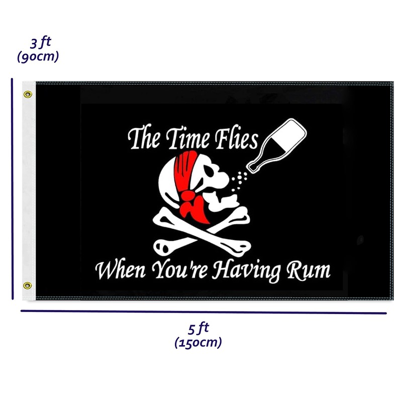3×5 FT Pirate Flag, Large 75D Skull Rum National Outdoor