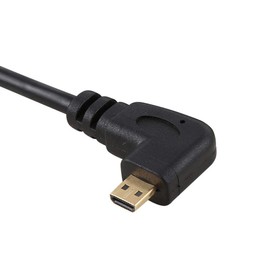 JSER Cable elástico de Resorte Izquierdo y Derecho en ángulo de 90 Grados Micro HDMI a HDMI Macho HDTV para teléfono Celular y Tablet y cámara, Right Angled