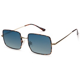 SOJOS SJ1168 Rectangular Polygon Polarised Sunglasses for Men and Women Retro Classic Vintage Shades, blue