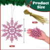 SULOLI 12PCS Glitter Snowflake Hanging Decorations(Purple)