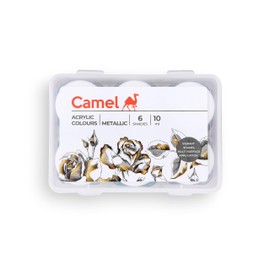 Camel Fabrica Acrylic Metallic Color - 10ml each, 6 Shades