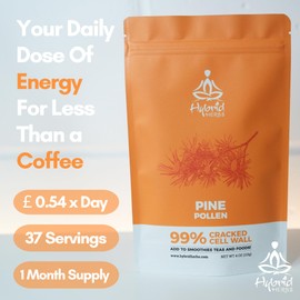 Hybrid Herbs HYBRID HERBS - Pine Pollen Powder (113g) - Highly Bioavailable Supplement for Muscle, Energy, Workout, Skin, Immunity & Hormonal Support - 99% Cracked Cell Wall - Rich in Vitamins & Amino Acids