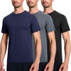 3 Pack Men's Dry Fit Moisture Wicking Performance T Shirts