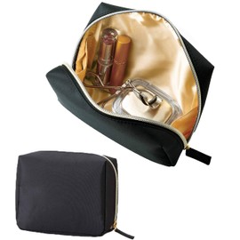 Essor 171128 Cosmetic Pouch, Square Pouch, 4.7 x 5.9 x 2.0 inches (12 x 15 x 5 cm) (Stylish, Gorgeous, Eltrad. Gold series)