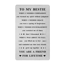 Jzxwan Bestie Christmas Card Gifts for Women Men, Unique Bestie Birthday Wedding Day Graduation Wallet Card, My Best Bestie Presents for Teen Girl Boy