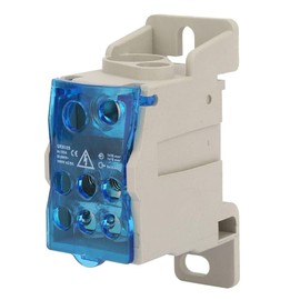 Distribution Terminal Block, UKK-125A Din Rail Electric Wire Connector Universal Power Junction Box, Terminal Block Distribution Box with Protective Cover