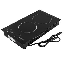 AGULIUM Double Induction Cooktop, 4000W Induction Cooker with 2 Burner, 9 Temp Settings, Independent Control, Portable Electric stove with LED Sensor Touch Screen, 2 Hours Timer