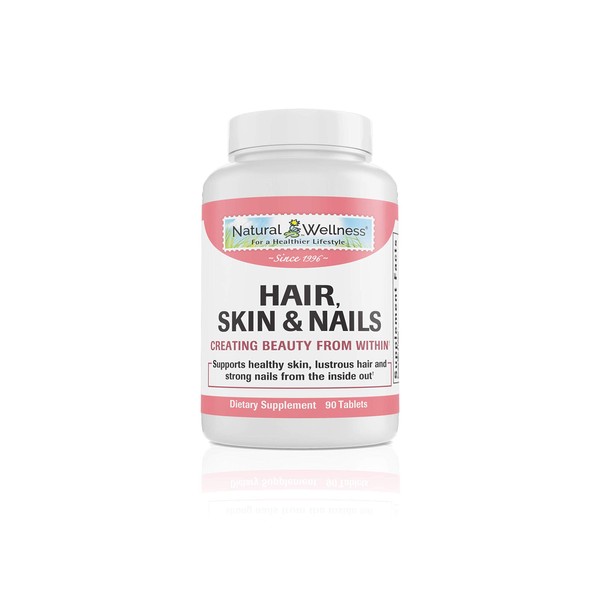 Natural Wellness - Hair Skin & Nails - 90 Tablets, 1 Month Supply - Our Hair, Skin & Nails Nourishes from The Inside Out