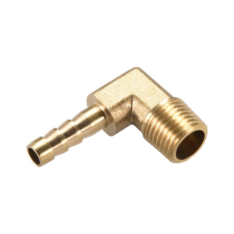sourcing map Brass Barb Hose Fitting, 90 Degree Elbow 6mm