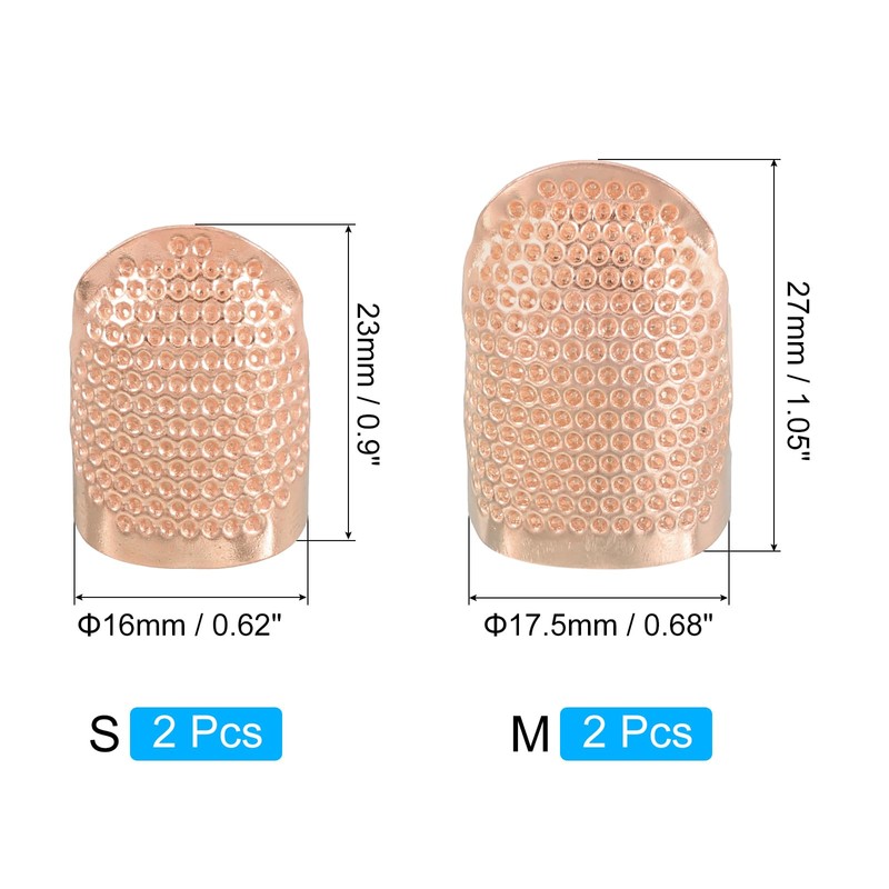 sourcing map Sewing Thimble Finger Protector, 4 Pcs Metal Finger