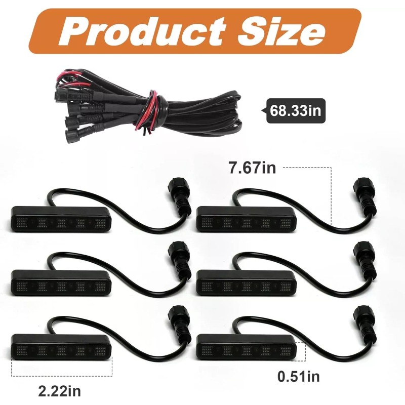 Sidi 6pcs LED Grill Lights for 2019-2024 Ram 1500/2500 Front