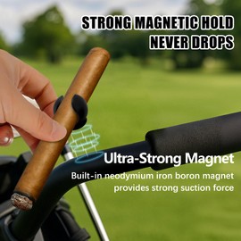 SPOFLY 2 Pack Magnetic Golf Cigar Holder – Universal Fit for 38-56 Ring Cigars | Heavy Duty Neodymium Magnet | Golf Cart, Grill & Outdoor Accessories