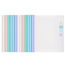 INDKOPVA Report Covers with Sliding Bar, Premium Clear Front Report Covers Fit Letter A4 Size [Up to 80 Sheet Capacity] for Office School Home Organizer Binder (Plain Color, 20 Pcs)