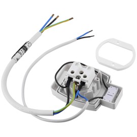 Möbel built-in socket IP44, switch, all-in-one, natural white
