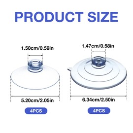 8 Pcs 2 Sizes Sponge Holder Suction Cup, 2 Inch and 2.5 Inch PVC Heavy Strength Large Clear Sucker Without Hooks Replacement Suction Cups for Sponge Holder, Kitchen