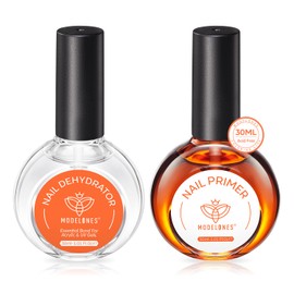 Modelones Primer for Gel Nails Dehydrator for Nails, 30 ml Professional Acid Free Nail Prep Natural Air Dry Superior Bonding Primer Set