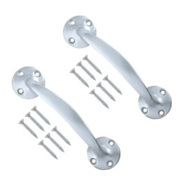 TERF® Heavy Duty Traditional Vintage Style Bow Door Pull Handle Aluminium 175mm (7 inch) Including Fixing Screw for Kitchen Cupboard Cabinet Drawer Door Pull Handle - Pack of 2