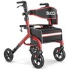 SUCCU Walkers for Seniors with Seat, 8" All-Terrain Rollator Walker,