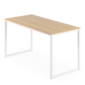 Zinus Jennifer 55 Inch White Frame Desk/Computer Workstation/Office Desk/Dining Table/Easy Assembly, Natural