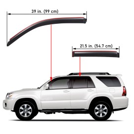 Lightronic In-Channel Window Visors Rain Guards Vent Shade for 2003-2009 Toyota 4Runner