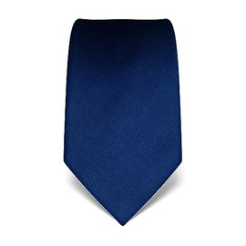 Vincenzo Boretti Men's Tie Pure Silk Plain Elegant Men's Design Shirt with Suit for Business Wedding 8 cm Narrow / Wide, darkblue