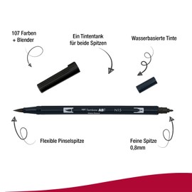 Tombow ABT Dual Brush Pen - Black