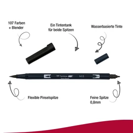 Tombow ABT Dual Brush Pen - Black