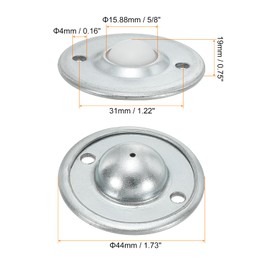 PATIKIL Roller Ball Transfer Bearing 5/8", 8 Pack Load 11lbs Disc Flange Mounted Nylon Ball Rotation Caster Unit for Conveyor Roller Stand Transmission
