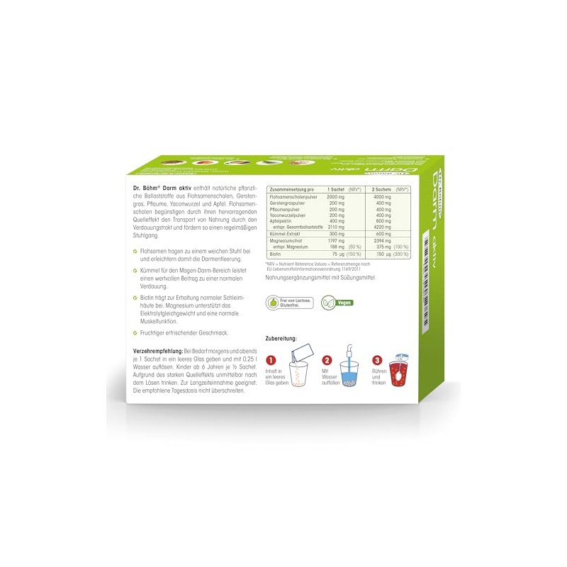 Dr. Böhm Intestinal Active: To Support Constipation and Hard Stools,
