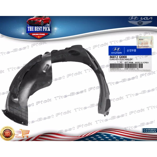 Hyundai GENUINE FRONT Fender Liner RIGHT PASSENGR 2022-2023 Hyundai Ioniq