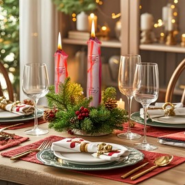Christmas Taper Candles - Novelty Finger Candle Sticks for Holiday Decorations (Pink Skin Tone)