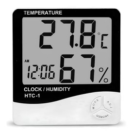 AYMBH Digital Thermometer Hygrometer with Alarm Clock, Max/Min Records, Indoor Temperature & Humidity Monitor, Large LCD Display, Easy Installation, for Home, Office, Bedroom, Baby Room, and More
