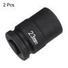 HARFINGTON 2pcs 6-Point Impact Socket 3/4" Drive 23mm Metric 40Cr