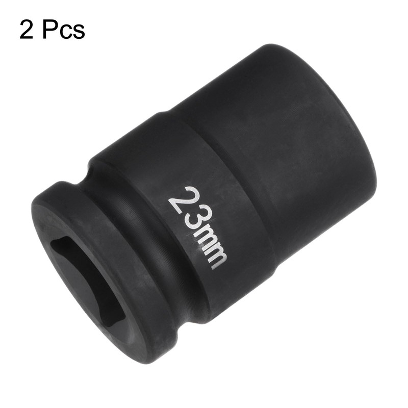 HARFINGTON 2pcs 6-Point Impact Socket 3/4" Drive 23mm Metric 40Cr