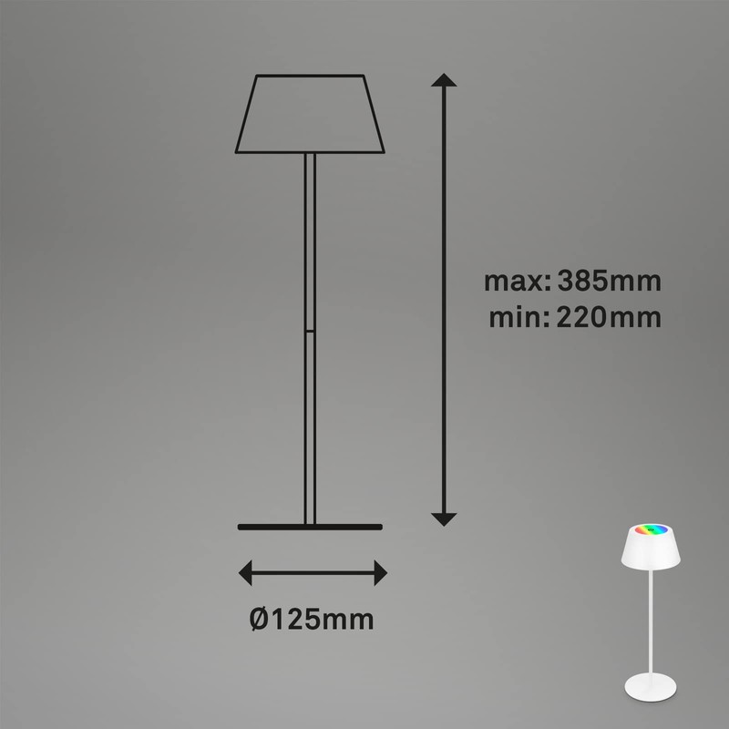BRILONER LED Table Lamp Wireless, RGB Bedside Lamp Touch, Desk