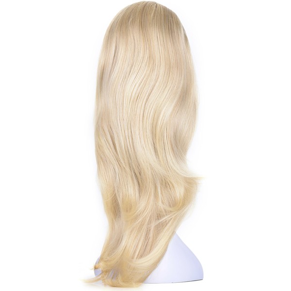 OneDor 22" Semi Curly Hair Women Ladies 3/4 Half Wig Premium Japanese Synthetic Kanekalon fibers Wigs with Secured Mesh Head Cap (R21T)