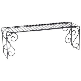 Expandable Scroll Metal Over The Sink Shelf - Black