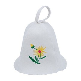 GMMH Filzkappe Saunahut Hut Kappe weiß mit Stikerei Saunamütze für Sauna Filzhut 5177-1123