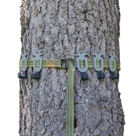 Highwild Treestand Strap Gear Hangers for Hunting Gears Bow - Multi-Hook Accessory Holder - NO Plastic Parts - ON Your Tree in Seconds - 5 Hooks Set (Green)