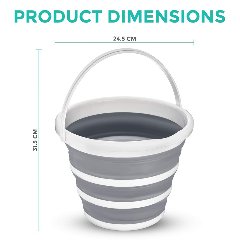 Hillington ® Collapsible Bucket – Large 10L Capacity Sturdy Folding