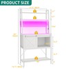 YITAHOME White Bakers Rack with Power Outlet and LED Light,