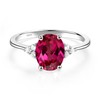 LUO S925 Sterling Silver Oval Shaped 2.32 Carats Created Ruby