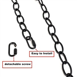 Kocent Heavy Duty Pendant Light Fixture Chain Set for Chandelier or Swag Light Fixtures,6 feet,Maximum Fixture Weight of 40 Pounds Vintage Black