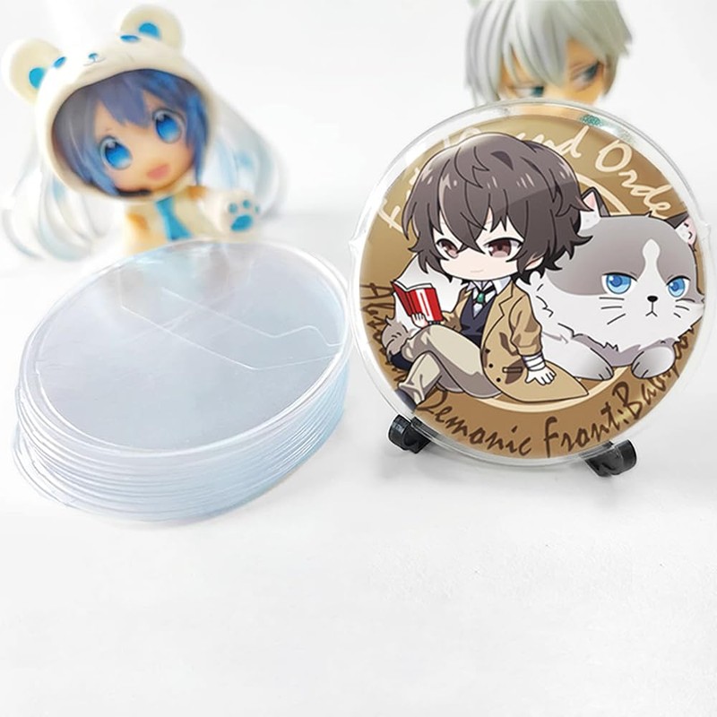 YIBOOM Can Badge Cover Protective Cover Set of 20 Transparent