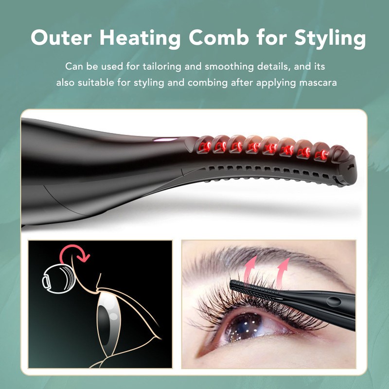 Heated Eyelash Curler Anti Burn Rechargeable Long Lasting Fast Preheating